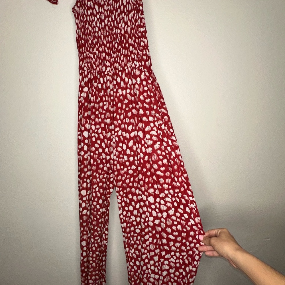Tiare Hawaii Red and White Patterned Jumpsuit